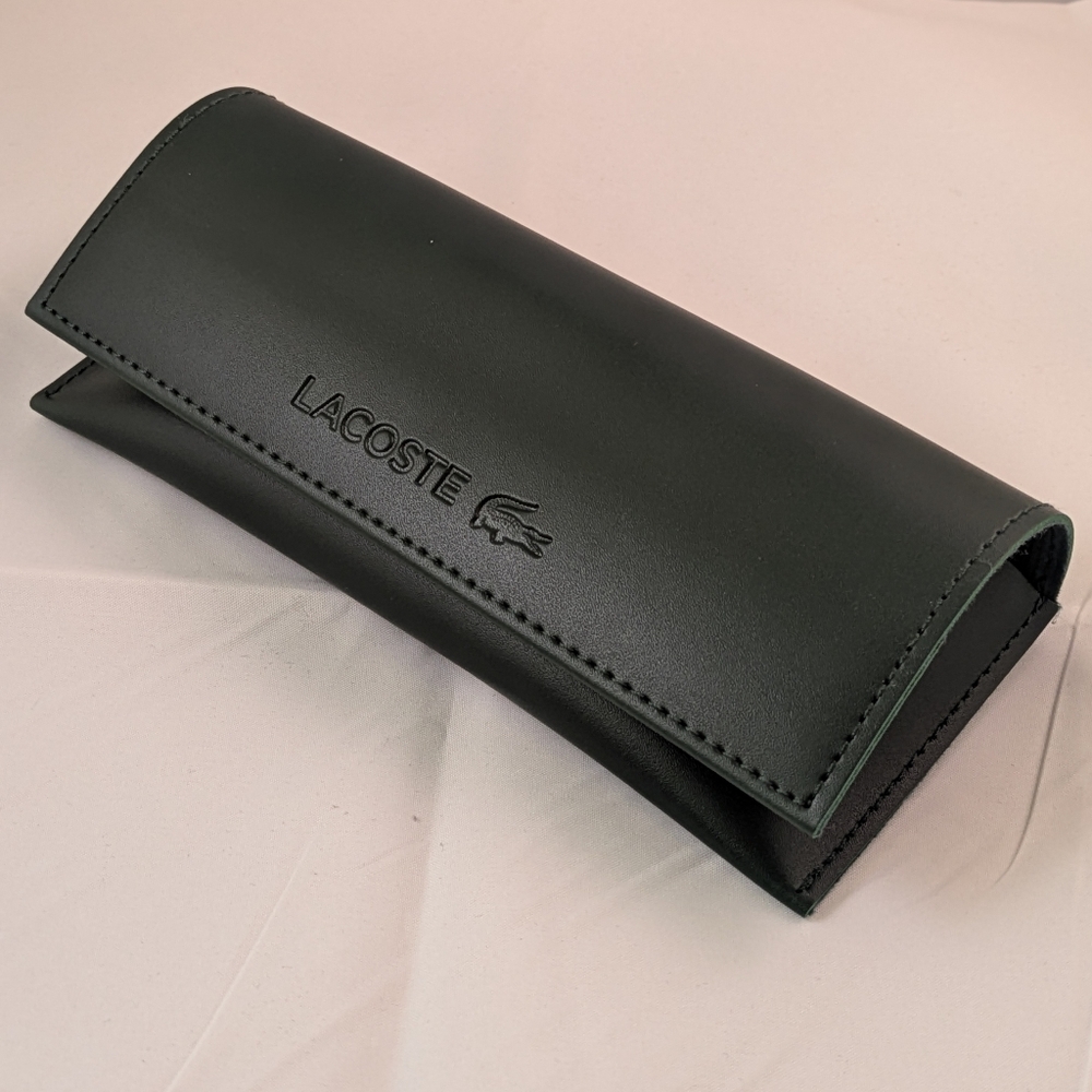🆕 Lacoste Sunglass Eyeglass Dark Green Snap Case